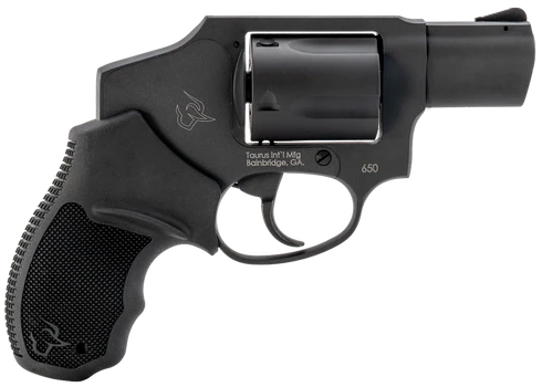Taurus 2-650121 650  Small 357 Mag/38 Special +P 5 Shot 2" Matte Black Alloy Steel Barrel, Cylinder & Frame, Black Rubber Grip, Transfer Bar Safety, Concealed Hammer                                   