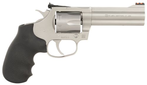 Colt Mfg KCOBRASM4RTS King Cobra Target 357 Mag 6 Shot 4.25" Matte Stainless Steel Barrel, Cylinder & Frame, Black Hogue Overmolded Grips, Exposed Hammer                                               