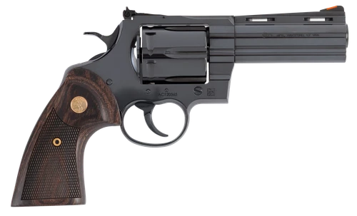 Colt Mfg ANACONDABP4WTS Anaconda  Large 44 Mag 6 Shot 4.25" Blued Vent Rib Barrel, Cylinder, Steel Frame, Hogue Finger Grooved Grip, Exposed Hammer                                                     