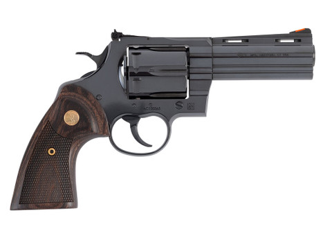 Colt Mfg ANACONDABP4WTS Anaconda Large 44 Mag 6 Shot 4.25" Blued Vent Rib Barrel, Cylinder, Steel Frame, Hogue Finger Grooved Grip, Exposed Hammer