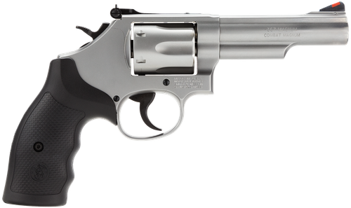 Smith & Wesson 162662 Model 66  357 Mag or 38 S&W Spl +P Stainless Steel 4.25" Barrel, 6 Shot Matte Stainless Steel K-Frame, Red Ramp Front/White Outline Rear Sights, Internal Lock                    