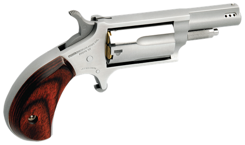 North American Arms 22MP Mini-Revolver  22 WMR 5 Shot 1.63" Stainless Steel Ported Barrel, Stainless Steel Frame & Cylinder, Rosewood Birdshead Grip, Exposed Hammer                                    