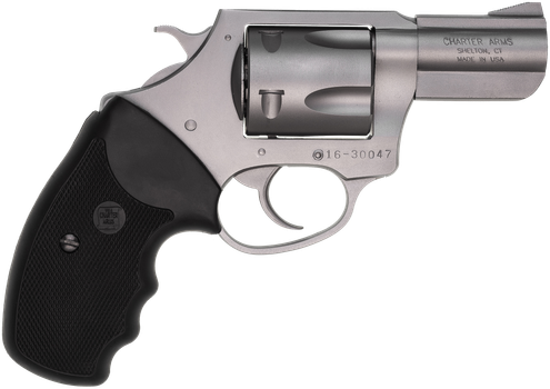 Charter Arms 74020 Pitbull  Large 40 S&W 5 Shot 2.30" Matte Stainless Steel Barrel, Cylinder & Frame w/Black Finger Grooved Rubber Grip                                                                 