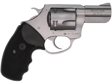 Charter Arms 74020 Pitbull Large 40 S&W 5 Shot 2.30" Matte Stainless Steel Barrel, Cylinder & Frame w/Black Finger Grooved Rubber Grip