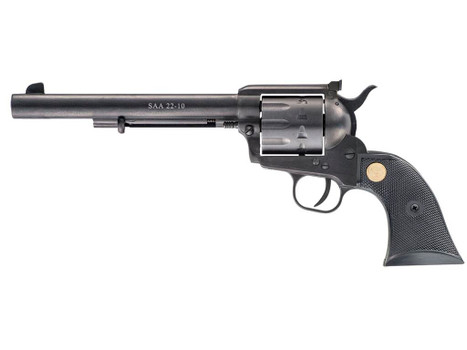 Chiappa Firearms CF340170 SAA 1873 Medium Frame 22 LR 10 Shot, 7.50" Blued Steel Barrel, Blued Steel Frame, Blued Cylinder, Black Plastic Grip, Exposed Hammer
