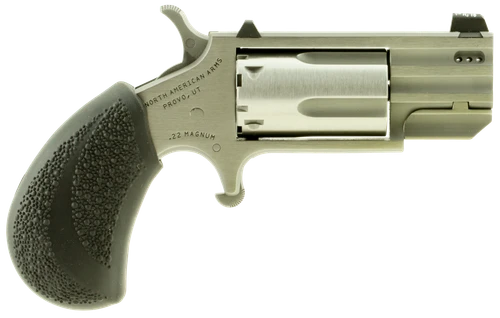 North American Arms PUGDP Pug  22 WMR 5 Shot 1" Stainless Steel Ported Barrel, Stainless Steel Frame, Stainless Cylinder, Black Polymer Grip, Exposed Hammer                                            