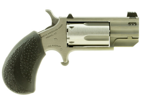 North American Arms PUGDP Pug 22 WMR 5 Shot 1" Stainless Steel Ported Barrel, Stainless Steel Frame, Stainless Cylinder, Black Polymer Grip, Exposed Hammer