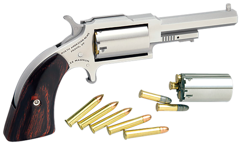 North American Arms 1860250C 1860 Sheriff 22 LR/22 WMR 5 Shot 2.50" Stainless Steel Barrel, Frame & Cylinder, Rosewood Boot Grip, Exposed Hammer                                                        