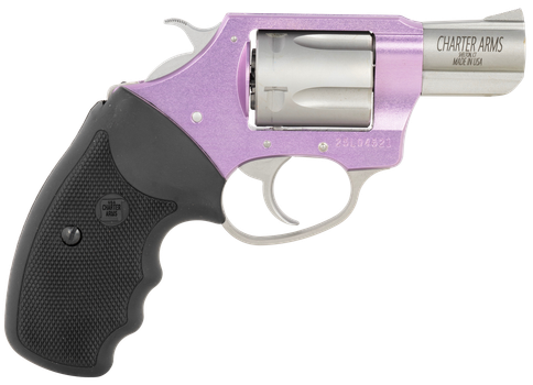 Charter Arms 53840 Undercover Lite Lavender Lady Small 38 Special 5rd 2" Stainless Steel Barrel & Cylinder, Lavender Aluminum Frame, Black Finger Grooved Rubber Grip, Exposed Hammer                   