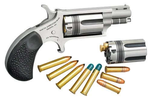 North American Arms 22MCTW Wasp Combo 22 LR/22 WMR 5 Shot 1.63" Stainless Steel Vent Rib Barrel, Stainless Steel Frame & Cylinder, Black Pebbled Rubber Grip, Exposed Hammer                            
