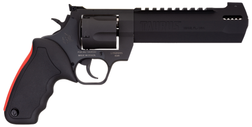 Taurus 2454061RH Raging Hunter  454 Casull 5rd 6.75" Matte Black Oxide Steel Black Rubber with Integrated Red Cushion Insert Grip                                                                       