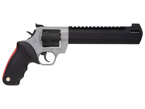 Taurus 2454085RH Raging Hunter 454 Casull 5rd 8.37" Matte Black Oxide Cylinder & Barrel Matte Stainless Steel Frame Black Rubber with Integrated Red Cushion Insert Grip