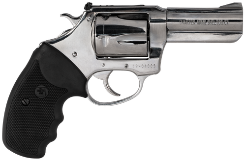Charter Arms 73539 Mag Pug  Large 357 Mag, 5 Shot 3" High Polished Stainless Steel Barrel, Cylinder & Frame w/Black Finger Grooved Rubber Grip                                                          