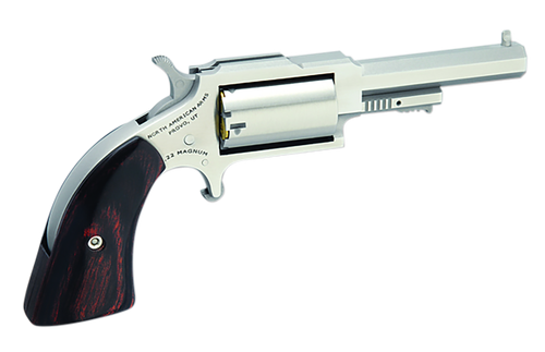 North American Arms 1860250 1860 Sheriff C22 WMR 5 Shot 2.50" Stainless Steel Barrel, Frame & Cylinder, Rosewood Boot Grip, Exposed Hammer                                                              
