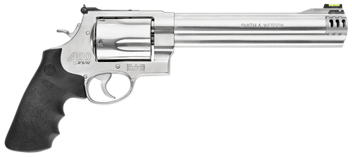 Smith & Wesson 163460 Model 460 XVR Extra Large 460 S&W Mag 5 Shot 8.38" Satin Compensated Barrel, Satin Cylinder, Satin Stainless Steel Frame, Black Finger Grooved Grip, Exposed Hammer               
