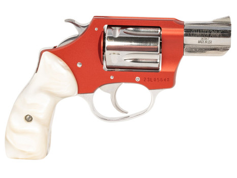Charter Arms 53826 Chic Lady 38 Special 5 Shot 2" High Polished Stainless Barrel & Cylinder, Red Anodized Aluminum Frame, White Pearlite Grip, Exposed Hammer