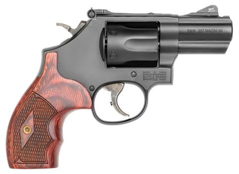 Smith & Wesson 13323 Model 19 Performance Center Carry Comp 357 Mag or 38 S&W Spl +P Blued Carbon Steel 2.50" PowerPort  Barrel, 6rd Cylinder & K-Frame, Tritium Front Night Sight, Custom Wood Grip    
