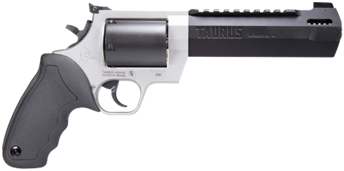 Taurus 2500065RH Raging Hunter  Large Frame 500 S&W Mag 5rd 6.75" Matte Black Ported/Target Crown Barrel, Matte Black Oxide Cylinder, Matte Stainless Stainless Steel Frame, Black Rubber Grip          