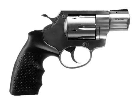 Rock Island 3520S AL3.1 Medium Frame 357 Mag 6 Shot, 2" Stainless Full Shroud Barrel, Cylinder & Frame, Black Finger Grooved Rubber Grip, Transfer Bar Safety, Exposed Hammer