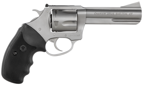 Charter Arms 74442 Bulldog Target Large 44 Special, 5 Shot 4.20" Matte Stainless Steel Barrel, Cylinder & Frame w/Black Finger Grooved Rubber Grip                                                      