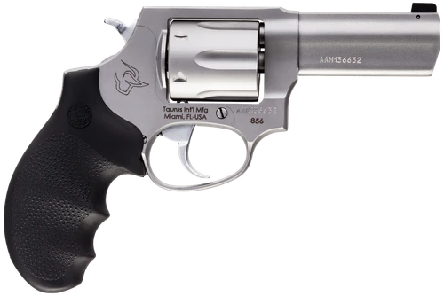 Taurus 2-85639NS 856 Defender Small 38 Special +P 6 Shot 3" Matte Stainless Steel Barrel, Cylinder & Frame, Hogue Finger Grooved Grip, Transfer Bar Safety, Exposed Hammer                              