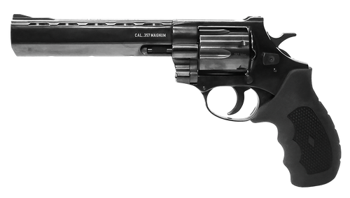 Weihrauch Guns 770134 Windicator  357 Mag 6rd 6" Blued Steel Barrel,  Cylinder & Frame, Ramp Front/Fixed Rear Sights, Exposed Hammer, Finger Grooved Black Rubber Grip                                  