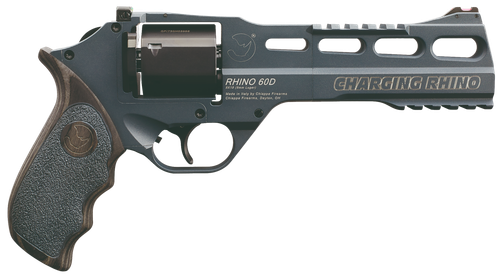 Chiappa Firearms 340314 Rhino 60DS Gen II 9mm Luger 6 Shot 6" Slate Cerakote Steel Black Barrel & Cylinder, Slate Cerakote Aluminum Frame, Black/Gray Finger Grooved  Laminate Grip, Exposed Hammer     