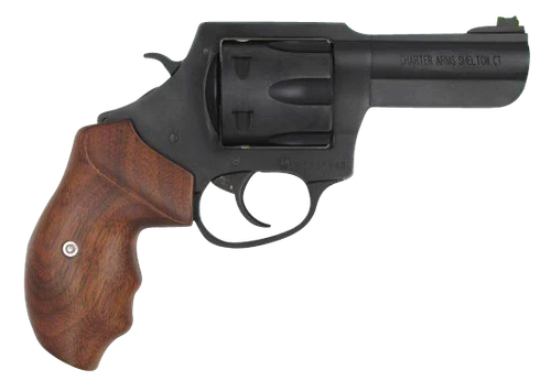Charter Arms 63546 Professional  357 Mag 6 Shot, 3" Black Nitride Steel Barrel, Cylinder & Frame w/Walnut Finger Grooved Grip                                                                           