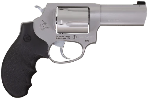 Taurus 2-60539NS 605 Defender Small 357 Mag/38 Special +P 5 Shot 3" Matte Stainless Steel Barrel, Cylinder & Frame, Hogue Finger Grooved Grip, Transfer Bar Safety, Exposed Hammer                      