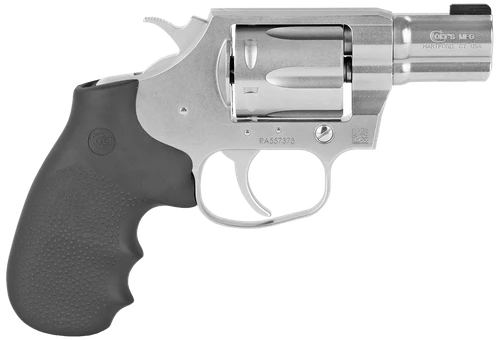 Colt Mfg COBRASB2BB Cobra  38 Special 6 Shot 2" Brushed Stainless Steel Barrel & Cylinder,  Matte Stainless  Frame, Black Hogue Rubber w/Finger Grooves Grip                                            