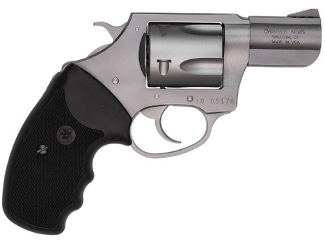 Charter Arms 73520 Mag Pug Large 357 Mag, 5 Shot 2.20" Matte Stainless Steel Ported Barrel, Matte Stainless Steel Cylinder & Frame w/Black Finger Grooved Rubber Grip