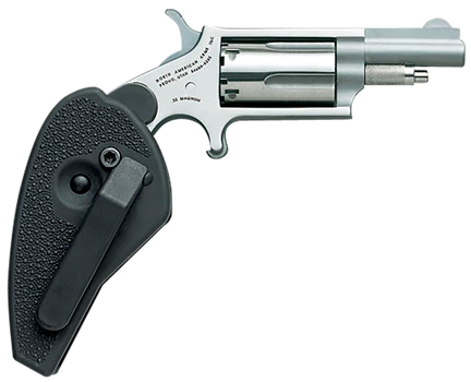 North American Arms 22MCHG Mini-Revolver  22 LR/22 WMR 5 Shot 1.63" Stainless Steel Barrel, Frame & Cylinder, Black Synthetic Holster Grip, Exposed Hammer                                              