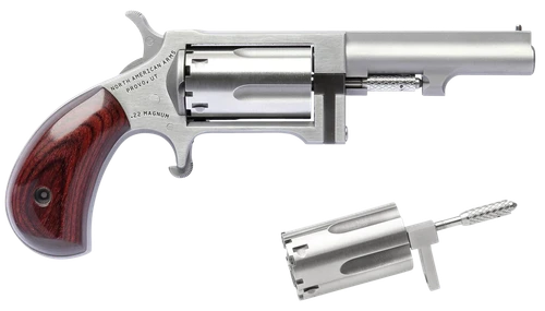 North American Arms SWC250 Sidewinder  22 LR 22 WMR 5 Shot 2.50" Stainless Steel Barrel, Frame & Cylinder, Rosewood Birdshead Grip Exposed Hammer                                                       