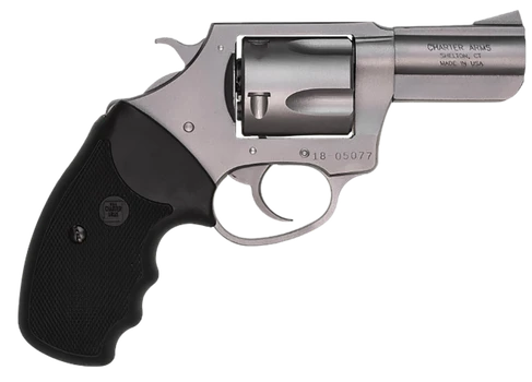 Charter Arms 74420 Bulldog  Large 44 Special, 5 Shot 2.50" High Polished Stainless Steel Barrel, Cylinder & Frame w/Black Finger Grooved Rubber Grip                                                    