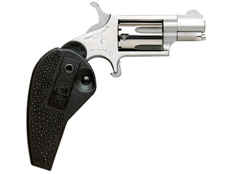 North American Arms 22MSHG Mini-Revolver Compact Frame 22 WMR 5 Shot 1.13" Stainless Steel Barrel, Frame & Cylinder, Black Synthetic Holster Grip, Exposed Hammer