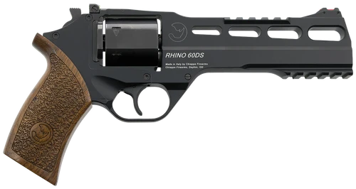 Chiappa Firearms 340167 Rhino 60DS  Large Frame 9mm Luger 6 Shot, 6" Black Anodized Steel Vent Rib Barrel & Cylinder, Black Anodized Aluminum Frame, Walnut Grip, Concealed Hammer                      