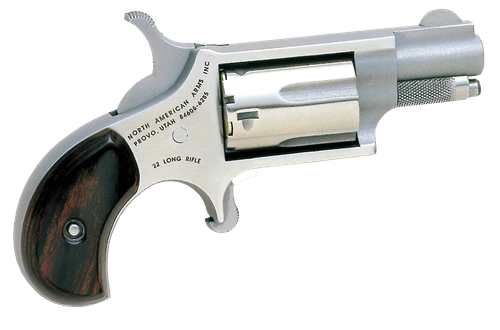 North American Arms 22LR Mini-Revolver *CA Compliant 22 LR 5 Shot 1.13" Stainless Steel Barrel, Frame & Cylinder, Rosewood Birdshead Grip Exposed Hammer                                                