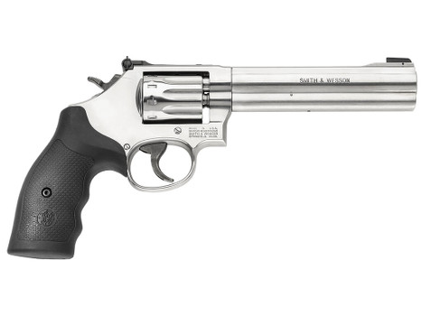 Smith & Wesson 160578 Model 617 *CA Compliant 22 LR Stainless Steel 6" Barrel & 10 Shot Cylinder, Satin Stainless Steel K-Frame, Black Polymer Grip,Internal Lock