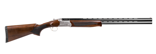 Girsan  Balikli Blue Label 12 Gauge Break Open 2.50" 2rd 28" Blue Polished Over/Under Vent Rib Barrel, Engraved Silver Aluminum Receiver, Fixed Turkish Walnut Stock, 5 Mobil Chokes                    