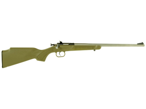 Crickett KSA2243 My First Rifle Youth 22 LR 1rd 16.13" Stainless Steel Barrel, Blued Drilled & Tapped Receiver, Desert Tan w/Webbing Fixed Synthetic Stock, Right Hand