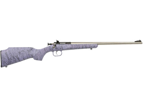 Crickett KSA2445 Gen2 Youth 22 LR 1rd 16.13" Stainless Single Shot Barrel, Stainless Steel Receiver, Purple w/Black Webbing Fixed Synthetic Stock