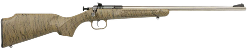 Crickett KSA2443 Gen2  Youth 22 LR 1rd 16.13" Stainless Single Shot Barrel, Stainless Steel Receiver, Tan w/Black Webbing Fixed Synthetic Stock                                                         