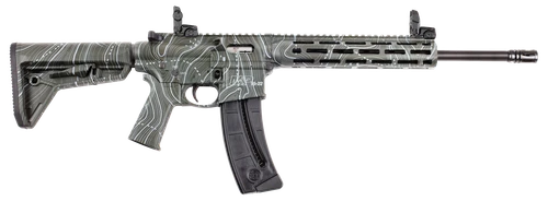 Smith & Wesson 14469 M&P15-22 Sport 22 LR 25+1 16.50" Black Threaded Barrel, Overall OD Green Topographic Cerakote Polymer Receiver w/Picatinny Rail, M-LOK Handguard, Adj Magpul Moe SL Polymer Stock &