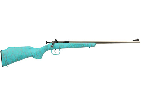 Crickett KSA2446 Gen2 Youth 22 LR 1rd 16.13" Stainless Single Shot Barrel, Stainless Steel Receiver, Blue w/Gold Webbing Fixed Synthetic Stock
