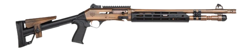 Panzer Arms PAM4CSBRBTMFSS M4 Speed Pro 12 Gauge Semi-Auto 3" 5+1 18.50" Distressed Copper Ported Barrel, Distressed Copper w/Bronze Titanium Accents Aluminum Receiver w/Picatinny Rail Receiver, Skele