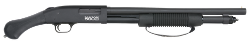 Mossberg 51600 590S Shockwave Full Size Frame 12 Gauge Pump 3" 10+1 18.50" Matte Blued Steel Barrel, Black Anodized Stainless Steel Receiver, Black Raptor Birdshead Grip                               