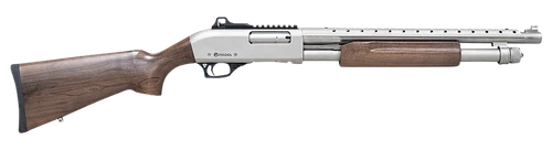 Citadel FRMN2020NKL Mariner  Full Size 20 Gauge Pump 3" 4+1 18.50" Nickel Finished Heat Shield Barrel, Nickel Finished Aluminum Receiver w/Picatinny Rail, Black Fixed Walnut Stock                     