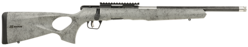 Savage Arms 70218 B Series TimberLite 22 LR 10+1 18" Carbon Fiber Threaded Barrel, Matte Black Picatinny Rail Carbon Steel Receiver, Gray w/Black Webbing Fixed Thumbhole Synthetic Stock               