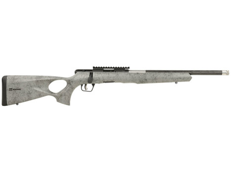 Savage Arms 70218 B Series TimberLite 22 LR 10+1 18" Carbon Fiber Threaded Barrel, Matte Black Picatinny Rail Carbon Steel Receiver, Gray w/Black Webbing Fixed Thumbhole Synthetic Stock