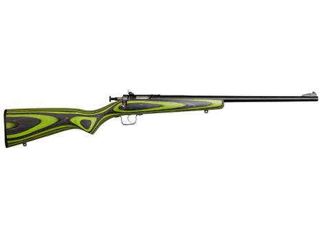 Crickett KSA2231 Youth 22 LR 1rd 16.12" Blued Barrel & Receiver, Fixed Front/Adjustable Rear Peep Sights, Green/Black Laminate Stock w/11.5" LOP, Rebounding Firing Pin Safety